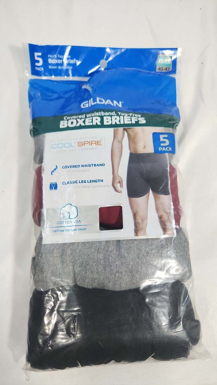 Gildan Cool Spire Covered Waistband Boxer Briefs 4-Pack Size XL